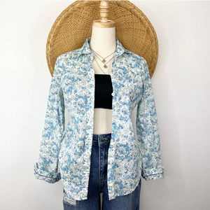 American Eagle Floral Button Up Shirt Blouse